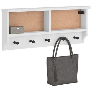 Weiße Wandgarderobe SANDNES Kiefer Massivholz