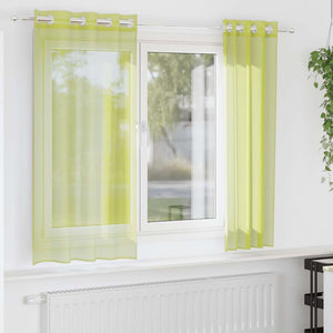 Apfelgrüne Voile Vorhänge 140x140 cm, 2er-Set