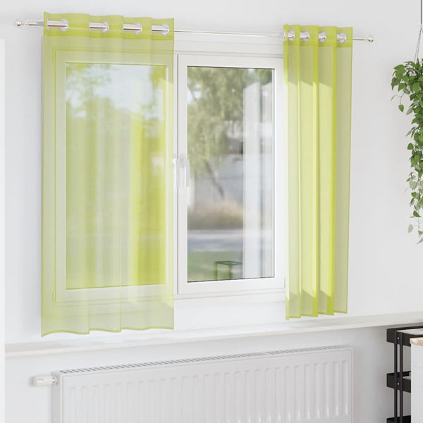 Apfelgrüne Voile Vorhänge, 140x175 cm, 2er-Set