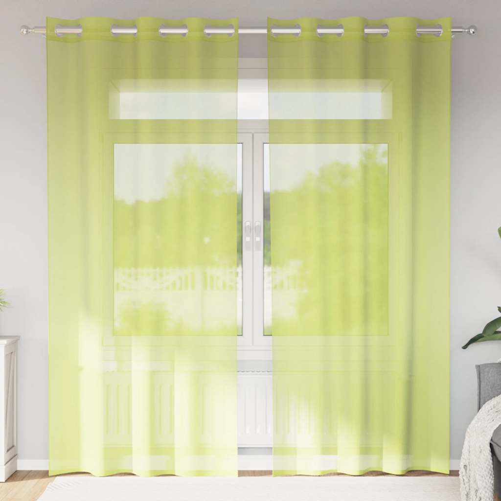Apfelgrüne Voile Vorhänge 140x225 cm, 2er-Set