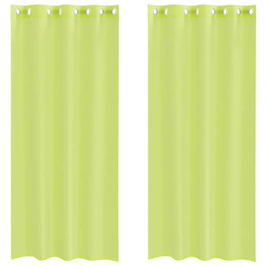 Apfelgrüne Voile Vorhänge mit Ösen, 2 Stk. 140x245 cm