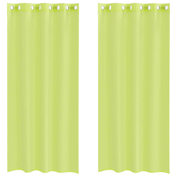 Apfelgrüne Voile Vorhänge mit Ösen, 2 Stk. 140x245 cm