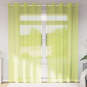 Apfelgrüne Voile Vorhänge mit Ösen, 2 Stk. 140x245 cm