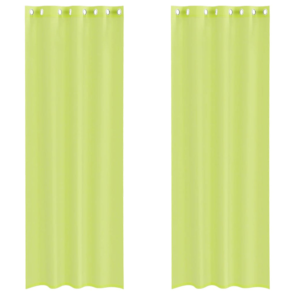 Apfelgrüne Voile Vorhänge mit Ösen, 2er-Set