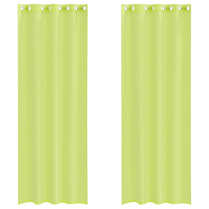 Apfelgrüne Voile Vorhänge mit Ösen, 2er-Set