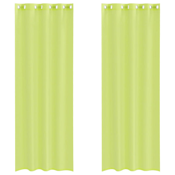 Apfelgrüne Voile Vorhänge mit Ösen, 2er-Set