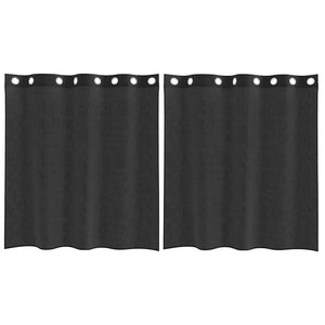 Schwarze Voile Vorhänge 140x140 cm, 2er-Set