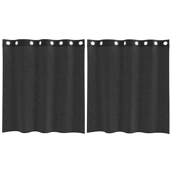 Schwarze Voile Vorhänge 140x140 cm, 2er-Set