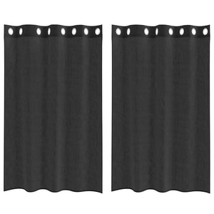Schwarze Voile-Vorhänge, 140x175 cm, 2er-Set