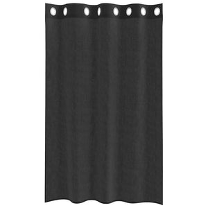 Schwarze Voile-Vorhänge, 140x175 cm, 2er-Set