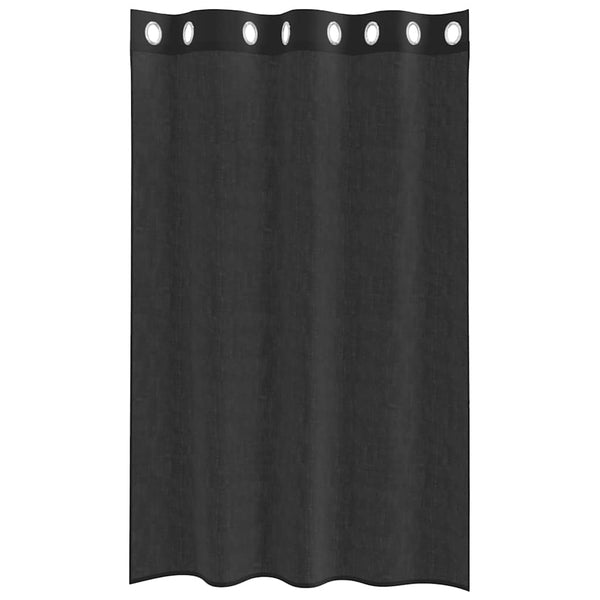 Schwarze Voile-Vorhänge, 140x175 cm, 2er-Set