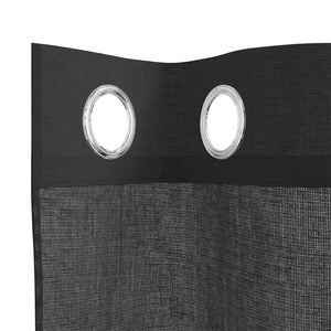 Schwarze Voile-Vorhänge, 140x175 cm, 2er-Set
