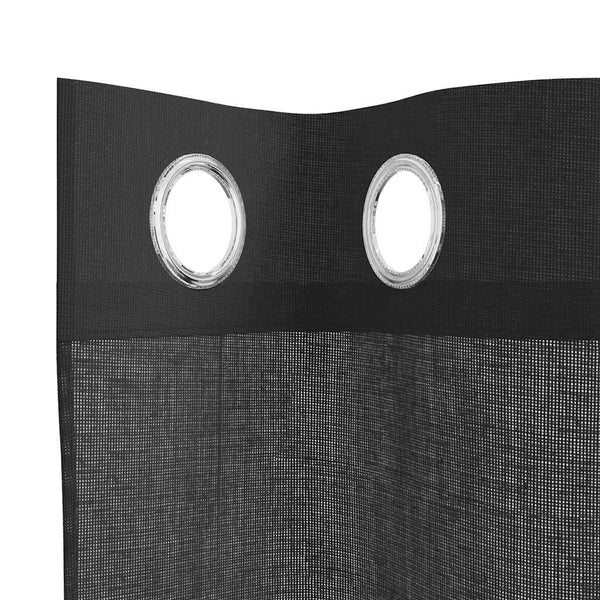 Schwarze Voile-Vorhänge, 140x175 cm, 2er-Set