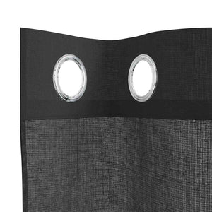 Schwarze Voile-Vorhänge mit Ösen 140x225 cm, 2er-Set