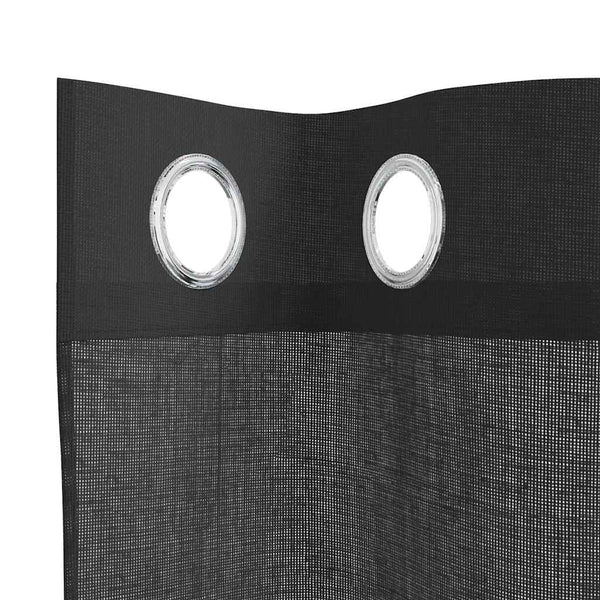 Schwarze Voile-Vorhänge mit Ösen 140x225 cm, 2er-Set