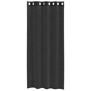Schwarze Voile Vorhänge 140x245 cm, 2er-Set