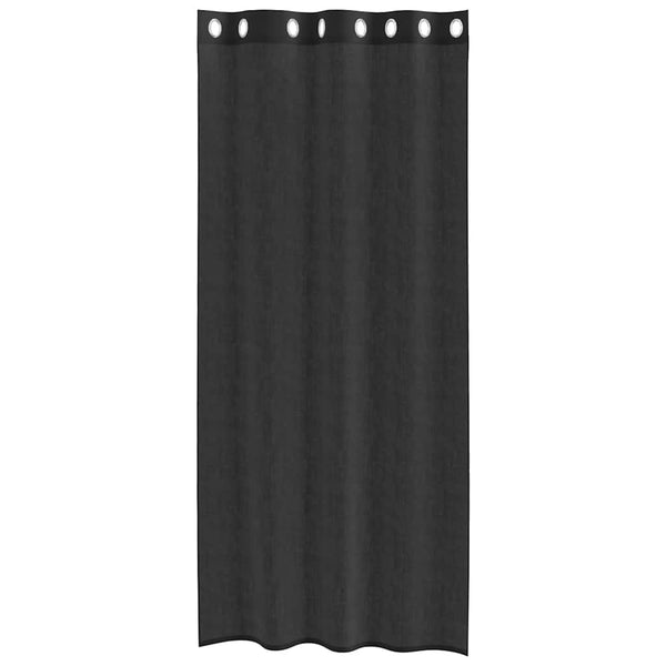 Schwarze Voile Vorhänge 140x245 cm, 2er-Set