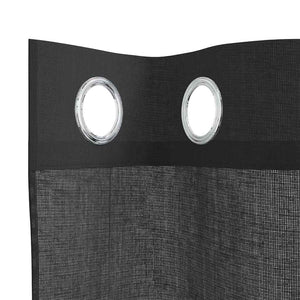 Schwarze Voile Vorhänge 140x245 cm, 2er-Set
