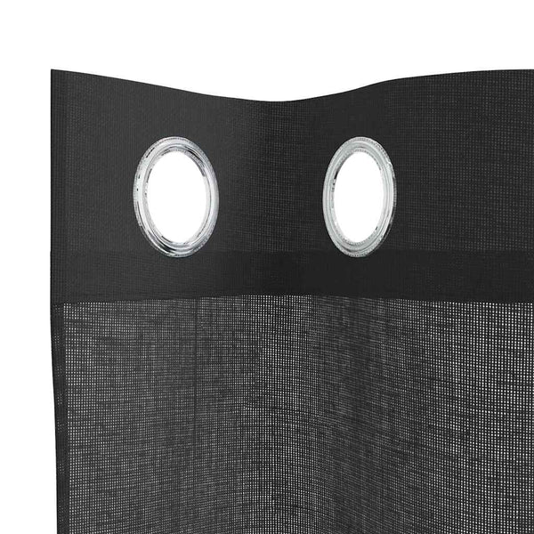 Schwarze Voile Vorhänge 140x245 cm, 2er-Set