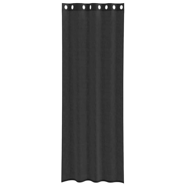 Schwarze Voile Vorhänge mit Ösen 140x260 cm, 2er-Set