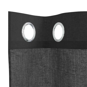 Schwarze Voile Vorhänge 140x300 cm, 2er-Set