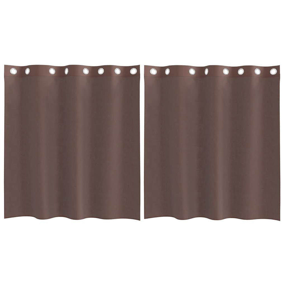 Braune Voile Vorhänge 140x140 cm, 2er-Set