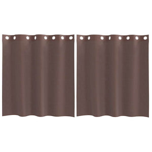 Braune Voile Vorhänge 140x140 cm, 2er-Set