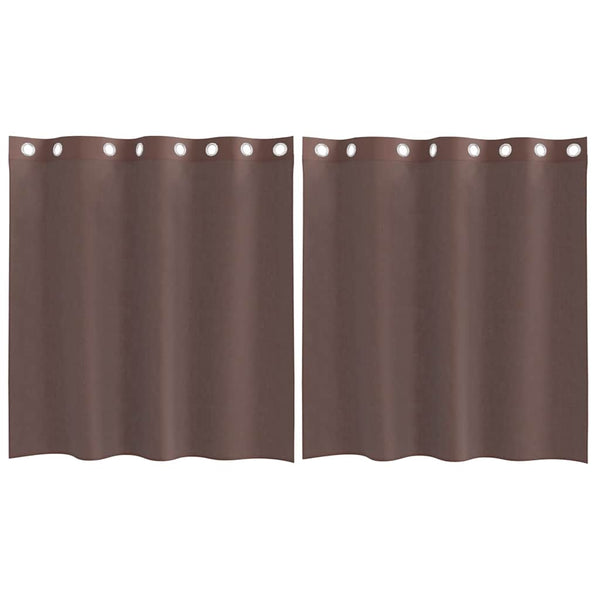 Braune Voile Vorhänge 140x140 cm, 2er-Set