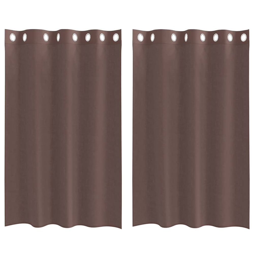 Braune Voile-Vorhänge mit Ösen 140x175 cm, 2er-Set