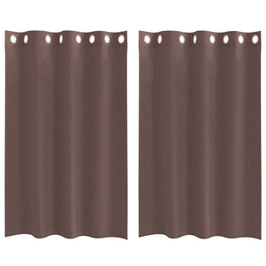 Braune Voile-Vorhänge mit Ösen 140x175 cm, 2er-Set