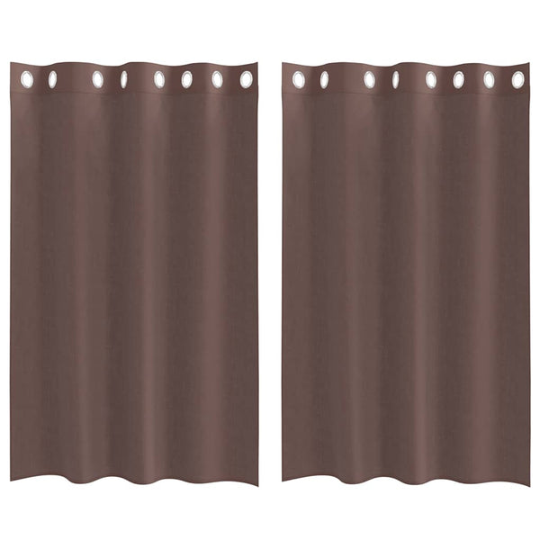 Braune Voile-Vorhänge mit Ösen 140x175 cm, 2er-Set