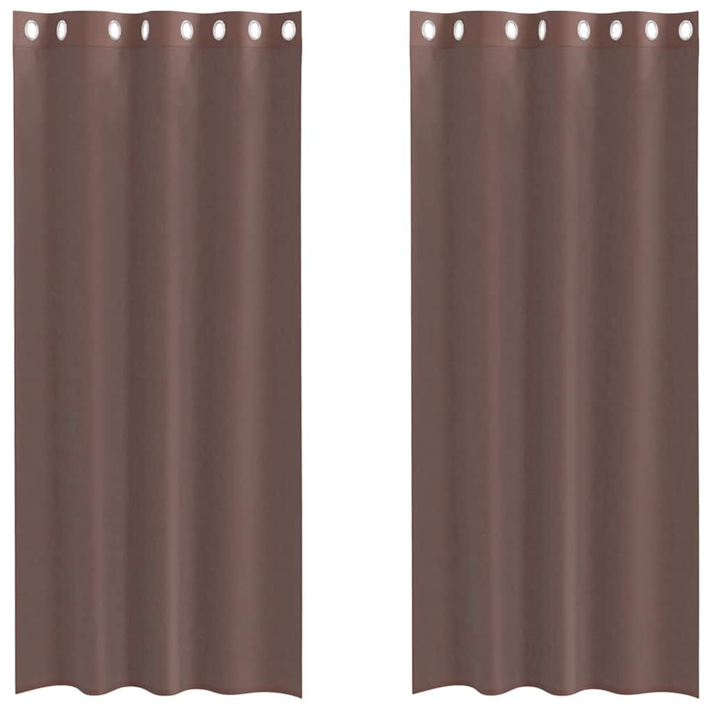 Braune Voile Vorhänge mit Ösen, 140x225 cm, 2er-Set