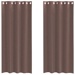 Braune Voile Vorhänge mit Ösen, 140x225 cm, 2er-Set