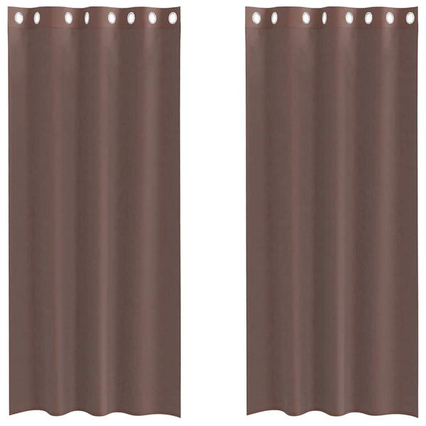 Braune Voile Vorhänge mit Ösen, 140x225 cm, 2er-Set