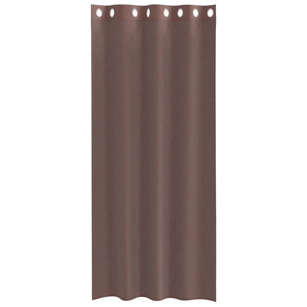 Braune Voile Vorhänge mit Ösen, 140x225 cm, 2er-Set