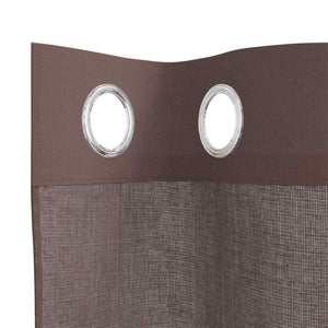Braune Voile Vorhänge mit Ösen, 140x225 cm, 2er-Set