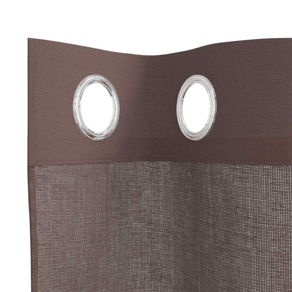 Braune Voile Vorhänge mit Ösen, 140x225 cm, 2er-Set