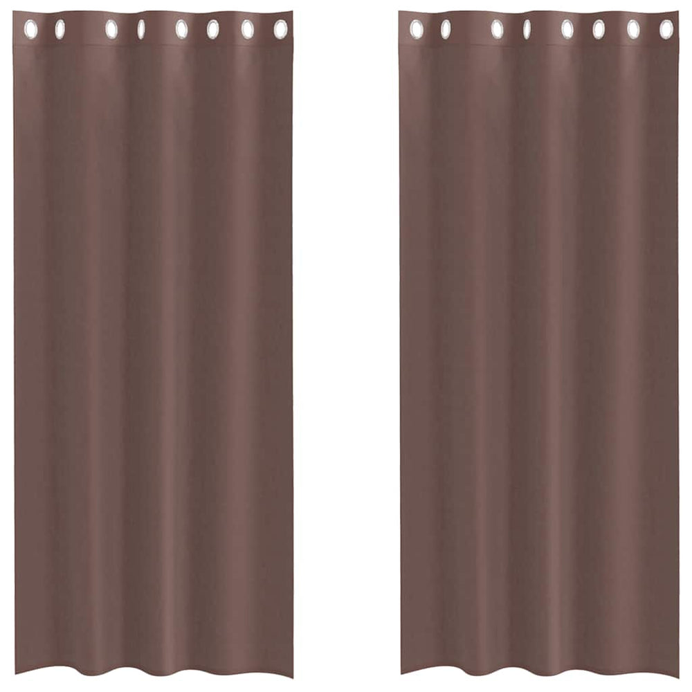 Braune Voile Vorhänge 140x245 cm, 2er-Set