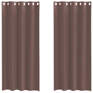 Braune Voile Vorhänge 140x245 cm, 2er-Set