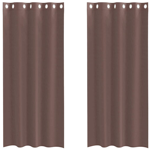 Braune Voile Vorhänge 140x245 cm, 2er-Set