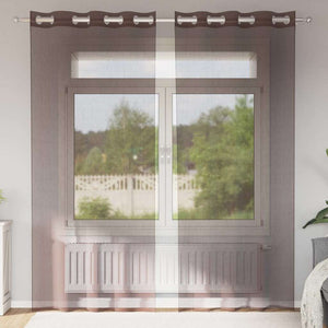 Braune Voile Vorhänge 140x245 cm, 2er-Set