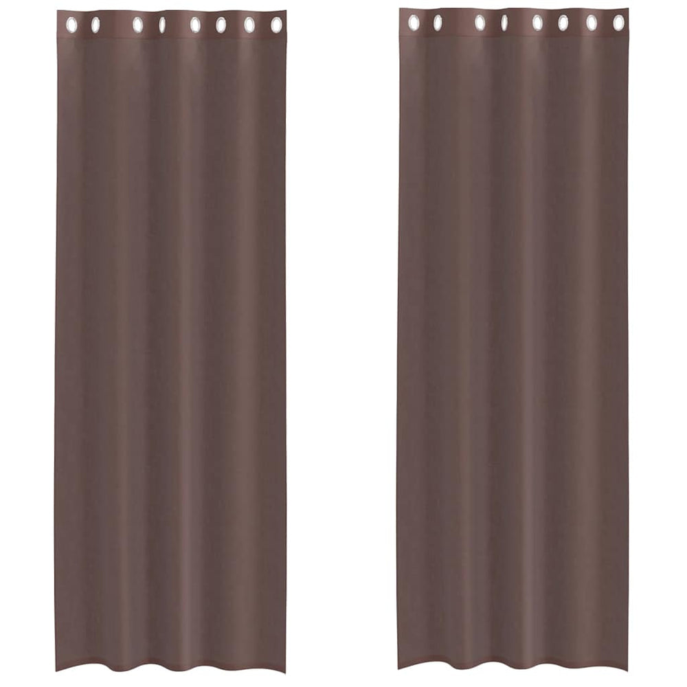 Braune Voile-Vorhänge mit Ösen, 140x260 cm, 2er-Set