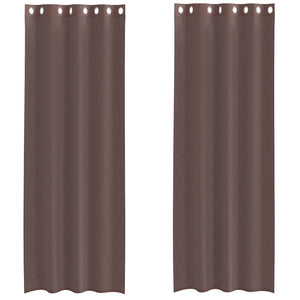 Braune Voile-Vorhänge mit Ösen, 140x260 cm, 2er-Set