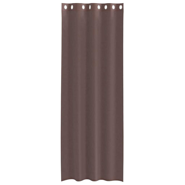 Braune Voile-Vorhänge mit Ösen, 140x260 cm, 2er-Set