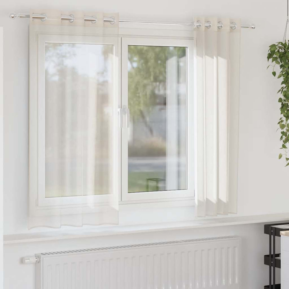 Creme Voile Vorhänge 140x140 cm, 2er-Set