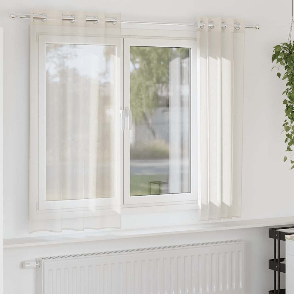 Creme Voile Vorhänge 140x175 cm, 2er-Set