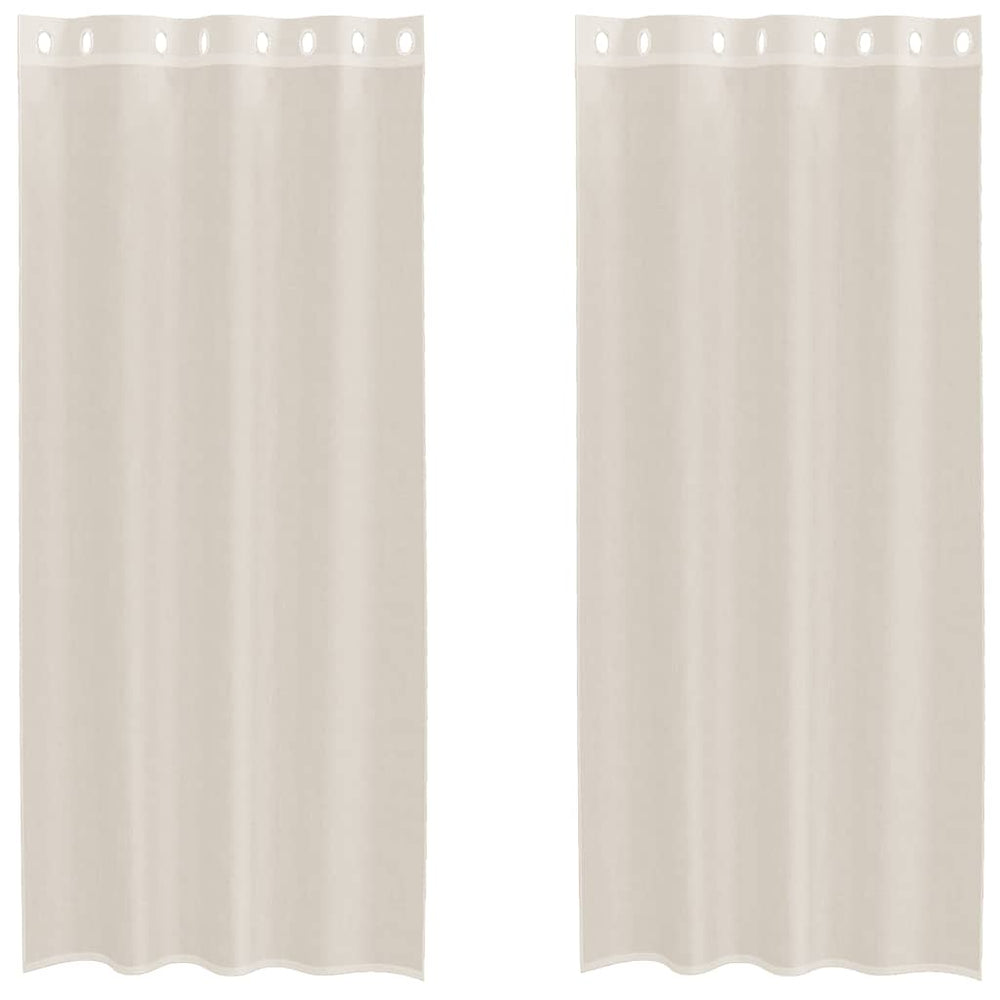 Creme Voile Vorhänge mit Ösen 140x245 cm, 2er-Set