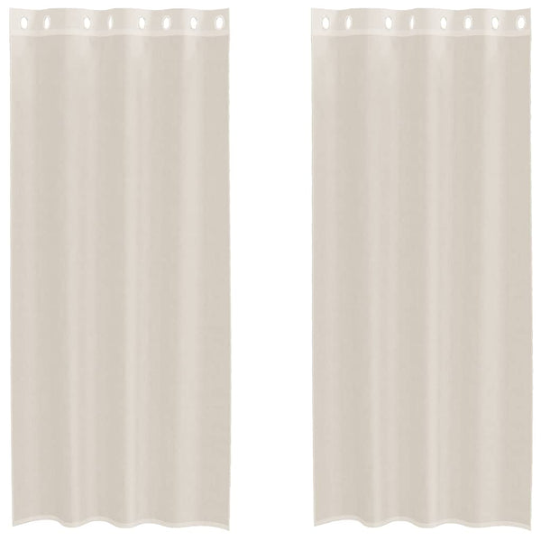 Creme Voile Vorhänge mit Ösen 140x245 cm, 2er-Set