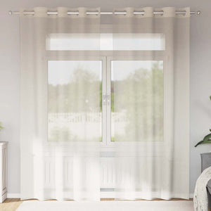 Creme Voile Vorhänge mit Ösen 140x245 cm, 2er-Set