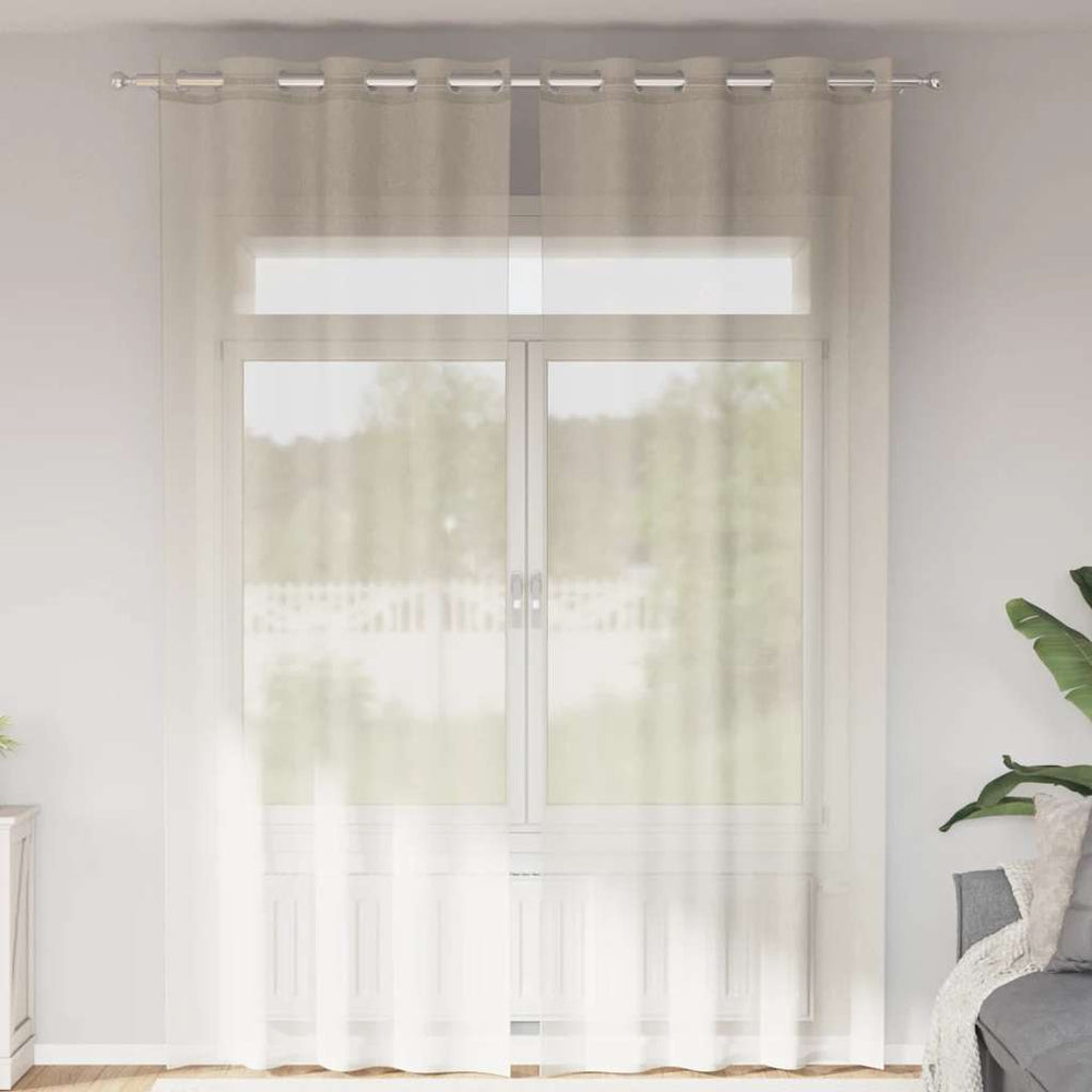 Creme Voile Vorhänge 140x260 cm, 2er-Set